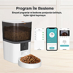 Ovioo Otomatik ve Kameralı Mama Makinesi Wi-Fi 6 Lt - Siyah - 2