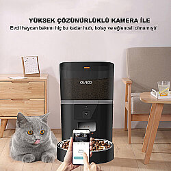 Ovioo Otomatik ve Kameralı Mama Makinesi Wi-Fi 6 Lt - Siyah - 8