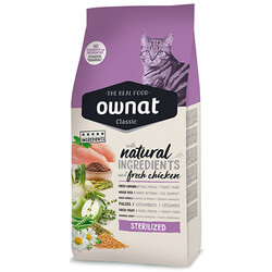 Ownat - Ownat Classic Sterilised Tavuklu Kısırlaştırılmış Kedi Maması 15 Kg + Temizlik Mendili
