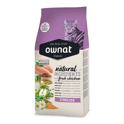 Ownat - Ownat Classic Sterilised Tavuklu Kısırlaştırılmış Kedi Maması 4 Kg + Temizlik Mendili