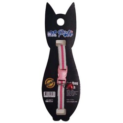 Pati Beyaz Pembe Şerit Çıngıraklı Kedi Boyun Tasması - Diğer / Other
