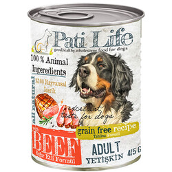 Pati Life - Pati Life Beef Sığır Etli Tahılsız Köpek Konservesi 415 Gr