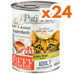 Pati Life Beef Sığır Etli Yetişkin Tahılsız Kedi Konservesi 415 Gr x 24 Adet - Pati Life