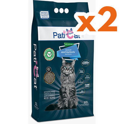 PatiCat Aktif Karbonlu Topaklanan Kedi Kumu 10 Lt x 2 Adet