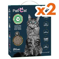 PatiCat - PatiCat Aktif Karbonlu Topaklanan Kedi Kumu 6 Lt x 2 Adet