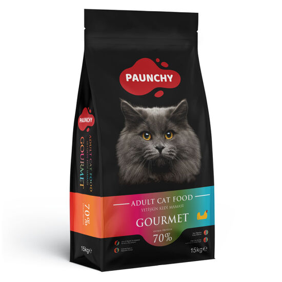 Paunchy Gourmet Tavuk Etli Kedi Maması 15 Kg + 2 Adet Cosmo Konserve 415 Gr - 2