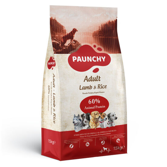 Paunchy Kuzu Etli Yetişkin Köpek Maması 15 Kg + 2 Adet Cosmo Konserve 415 Gr - 2