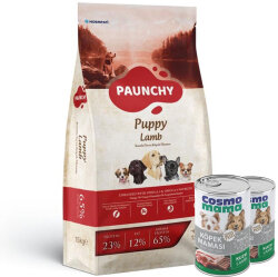 Paunchy Puppy Kuzu Etli Yavru Köpek Maması 15 Kg + 2 Adet Cosmo Konserve 415 Gr - Paunchy