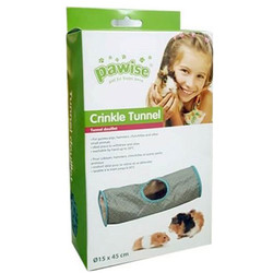 Pawise - Pawise 39256 Crinkle Tunnel Kumaş Kemirgen Oyun Tüneli 15 x 45 Cm