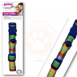 Pawise 28014 Renkli Mavi Şeritli Kedi Zilli Boyun Tasması - Pawise