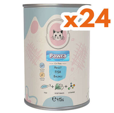 Pawra Balıklı Yetişkin Kedi Konservesi 415 Gr x 24 Adet - 1