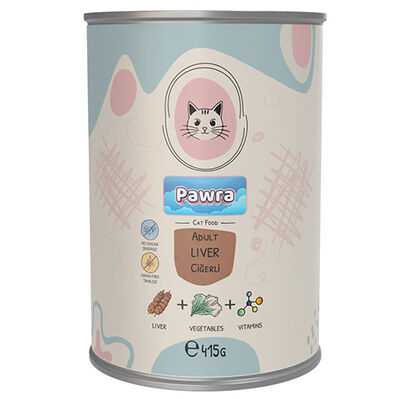 Pawra Ciğerli Yetişkin Kedi Konservesi 415 Gr