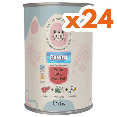 Pawra Kitten Kuzu Etli Yavru Kedi Konservesi 415 Gr x 24 Adet - 1
