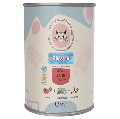 Pawra Kuzu Etli Yetişkin Kedi Konservesi 415 Gr
