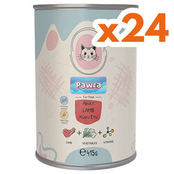Pawra - Pawra Kuzu Etli Yetişkin Kedi Konservesi 415 Gr x 24 Adet