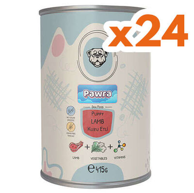 Pawra Puppy Kuzu Etli Yavru Köpek Konservesi 415 Gr x 24 Adet - 1