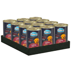 Pawra Yavru Köpek Kuzu Etli Pate Konserve 410 Gr x 12 Adet - Pawra