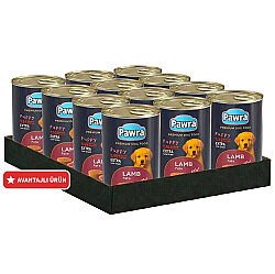 Pawra Yavru Köpek Kuzu Etli Pate Konserve 400 Gr x 12 Adet - Pawra