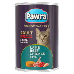 Pawra Yetişkin Kedi Karışık Etli Pate Konserve 410 Gr - Pawra