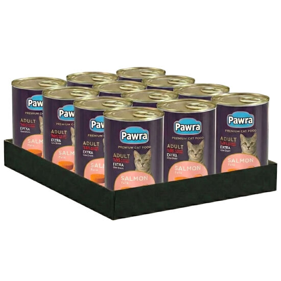 Pawra Yetişkin Kedi Somon Etli Pate Konserve 410 Gr x 12 Adet - 1