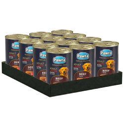 Pawra Yetişkin Köpek Dana Etli Pate Konserve 410 Gr x 12 Adet - Pawra