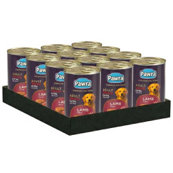 Pawra Yetişkin Köpek Kuzu Etli Pate Konserve 410 Gr x 12 Adet - Pawra