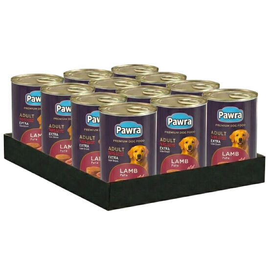 Pawra Yetişkin Köpek Kuzu Etli Pate Konserve 410 Gr x 12 Adet - 1