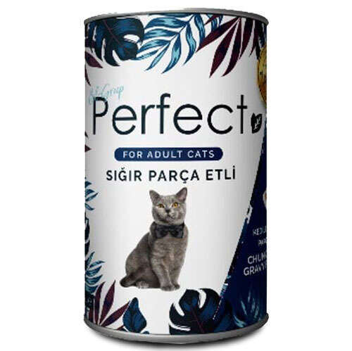 Perfect Beef Sigir Eti Parcacikli Yetiskin Kedi Konservesi 400 Gr Kedi Yas Mamalari Perfect