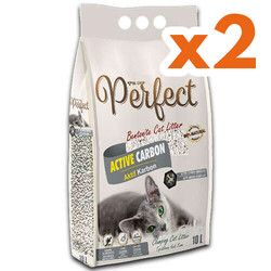 Perfect İnce Taneli Active Carbon Topaklanan Kedi Kumu 10 Lt X 2 Adet - Perfect