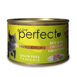 Perfect Kitten Chicken Pate Kıyılmış Tavuk Etli Tahılsız Yavru Kedi Konservesi 80 Gr - Perfect
