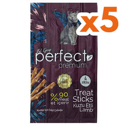 Perfect Premium Lamb Kuzu Etli Kedi Ödül Çubukları (20 gr x 4'lü Sticks) x 5 Adet - Perfect
