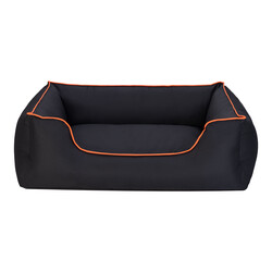 Pet Comfort Alpha Köpek Yatağı Siyah w Turuncu Biye L 105x85cm - Pet Comfort
