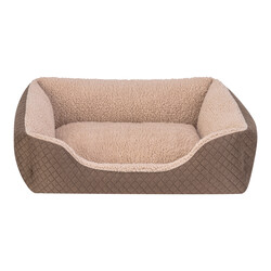 Pet Comfort Bravo Duo Kedi ve Köpek Yatağı Kahverengi/Bej S 55x45cm - Pet Comfort