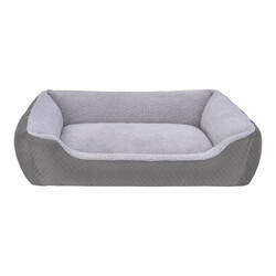 Pet Comfort Bravo Duo Köpek Yatağı Gri/Gri Peluş L 90x70cm - Pet Comfort
