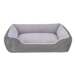 Pet Comfort Bravo Duo Köpek Yatağı Gri/Gri Peluş M 75x60cm - Pet Comfort