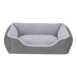 Pet Comfort Bravo Duo Kedi ve Köpek Yatağı Gri/Gri Peluş S 55x45cm - 1
