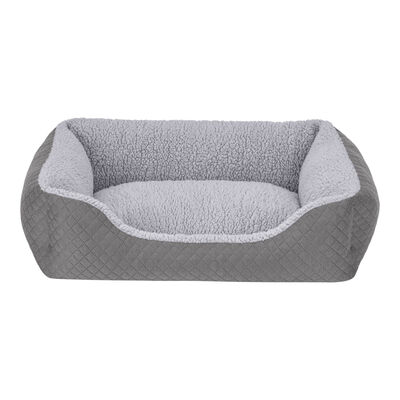 Pet Comfort Bravo Duo Kedi ve Köpek Yatağı Gri/Gri Peluş S 55x45cm - 1