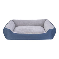 Pet Comfort Bravo Duo Köpek Yatağı Mavi/Gri Peluş XL 105x80cm - Pet Comfort