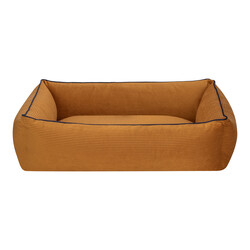 Pet Comfort Golf Kedi ve Köpek Yatağı Hardal w Parliament Mavi Biye S 75x60cm - Pet Comfort