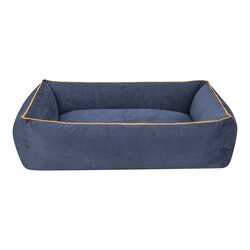 Pet Comfort Golf Köpek Yatağı Parliament Mavi w Hardal Biye M 90x70cm - Pet Comfort