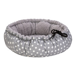 Pet Comfort Sunflower Kedi ve Köpek Yatağı Çift Taraflı Gri Dot/Peluş 60cm - Pet Comfort