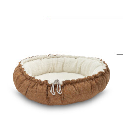 Pet Comfort Sunflower Çift Taraflı Terra/Ekru Kedi ve Köpek Yatağı 85cm - Pet Comfort