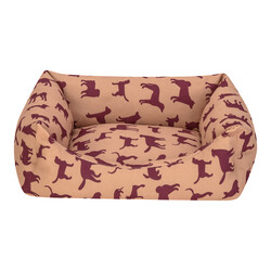 Pet Comfort Uniform Bej-Bordo Kedi ve Köpek Yatağı S 50x40cm - Pet Comfort