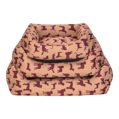 Pet Comfort Uniform Bej-Bordo Kedi ve Köpek Yatağı M 60x50cm - 4