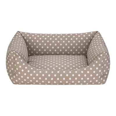 Pet Comfort Uniform Bej Puantiyeli Kedi ve Köpek Yatağı M 60x50cm - 1