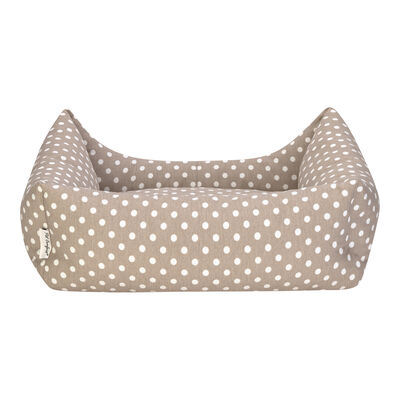 Pet Comfort Uniform Bej Puantiyeli Kedi ve Köpek Yatağı M 60x50cm - 3