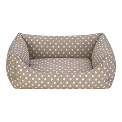 Pet Comfort Uniform Bej Puantiyeli Kedi ve Köpek Yatağı M 60x50cm - Pet Comfort