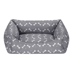 Pet Comfort Uniform Bone Gri-Beyaz Kedi ve Köpek Yatağı S 50x40cm - Pet Comfort