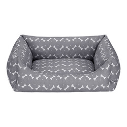 Pet Comfort Uniform Bone Gri-Beyaz Kedi ve Köpek Yatağı M 60x50cm - Pet Comfort