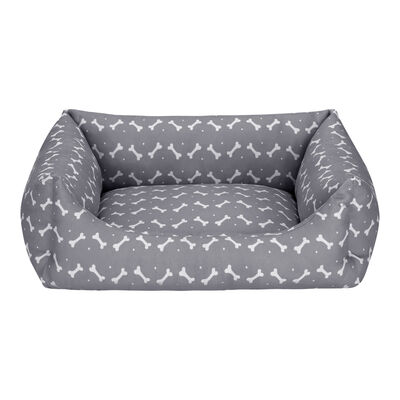 Pet Comfort Uniform Bone Gri-Beyaz Kedi ve Köpek Yatağı M 60x50cm - 1